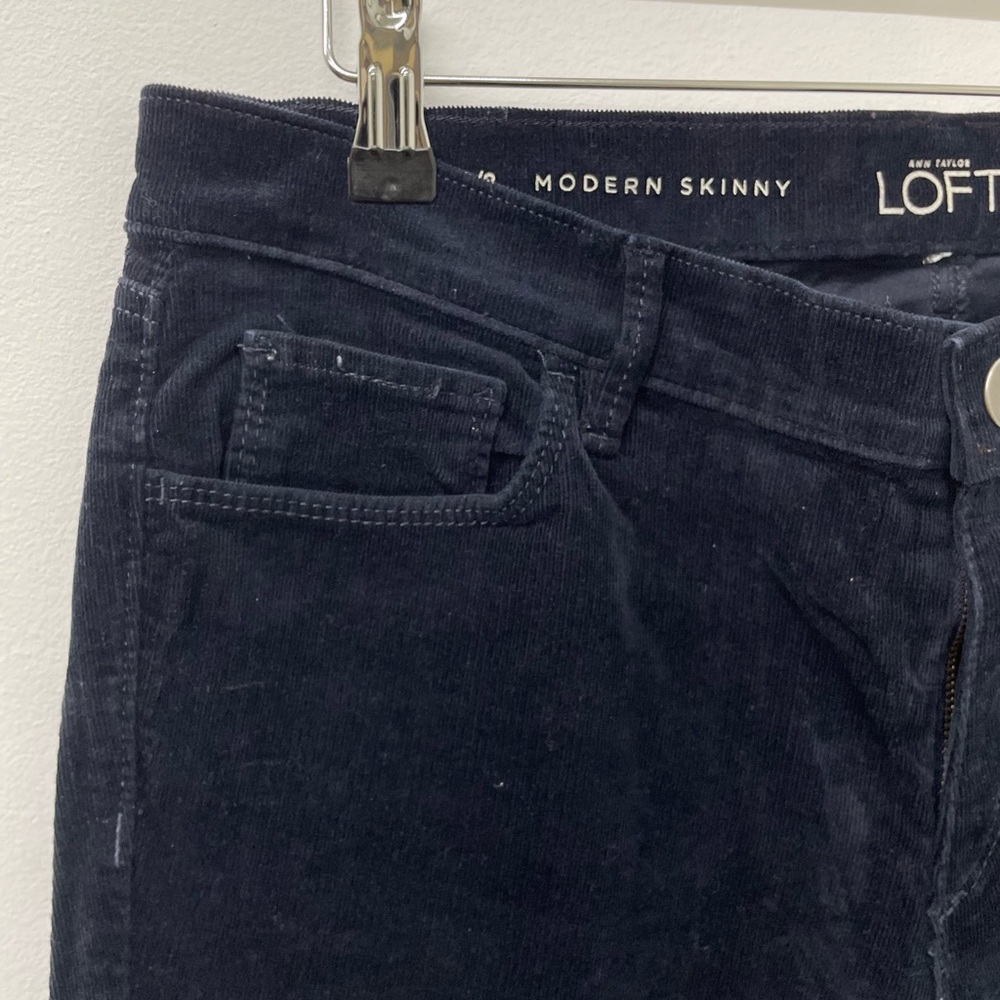 Ann Taylor Loft Pants Women Size 29/8 Blue, Corduroy, High Rise, Modern Skinny - Picture 6 of 7